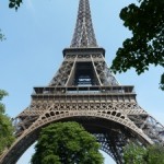 The Eiffel Tower, Paris, France, as seen from the Allee Leon Bourgeois