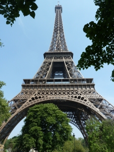The Eiffel Tower, Paris, France, as seen from the Allee Leon Bourgeois