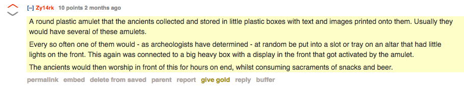 Reddit user Zy14rk's answer to "What's a DVD?"